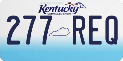 KY license plate 277REQ