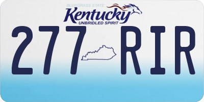 KY license plate 277RIR