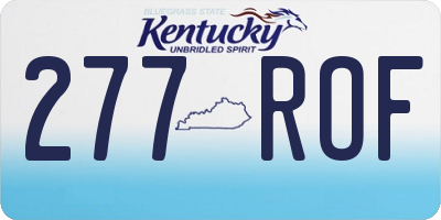 KY license plate 277ROF