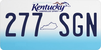 KY license plate 277SGN