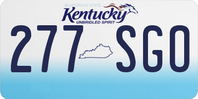 KY license plate 277SGO
