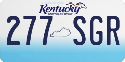 KY license plate 277SGR