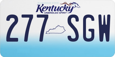 KY license plate 277SGW