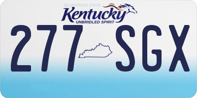 KY license plate 277SGX