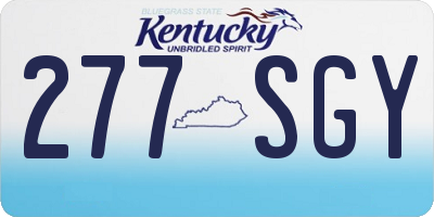 KY license plate 277SGY