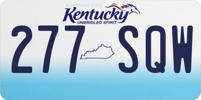 KY license plate 277SQW