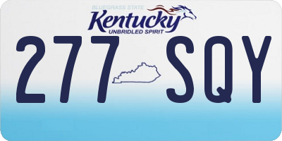 KY license plate 277SQY