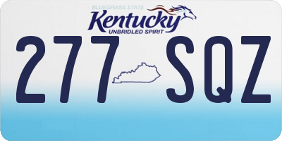 KY license plate 277SQZ