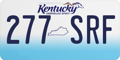KY license plate 277SRF