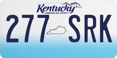 KY license plate 277SRK