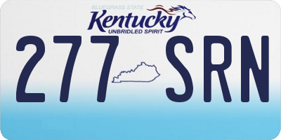 KY license plate 277SRN