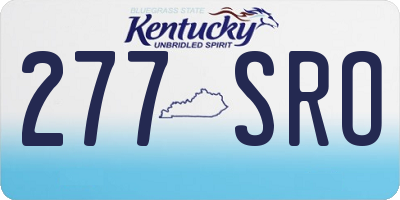 KY license plate 277SRO