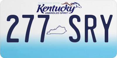KY license plate 277SRY
