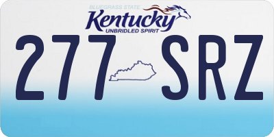 KY license plate 277SRZ