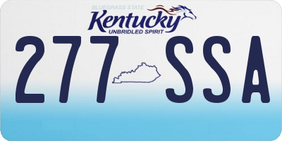 KY license plate 277SSA