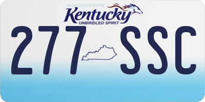 KY license plate 277SSC