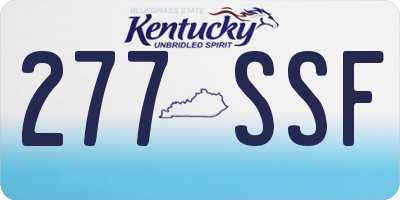 KY license plate 277SSF
