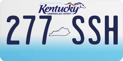 KY license plate 277SSH