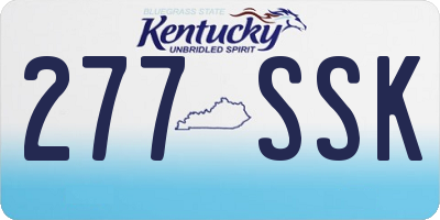 KY license plate 277SSK