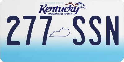 KY license plate 277SSN