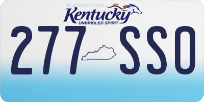 KY license plate 277SSO