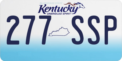 KY license plate 277SSP