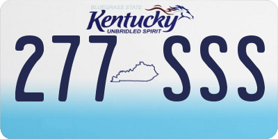 KY license plate 277SSS