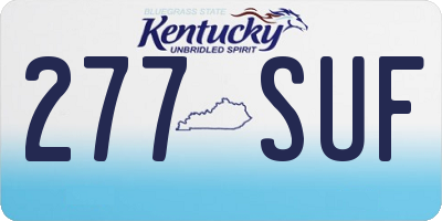 KY license plate 277SUF