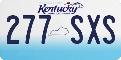 KY license plate 277SXS