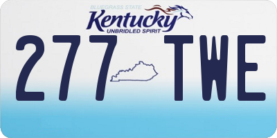 KY license plate 277TWE