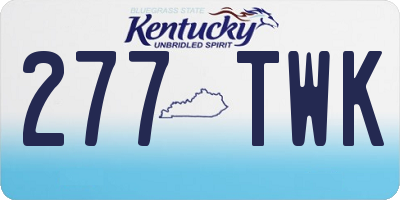 KY license plate 277TWK