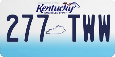 KY license plate 277TWW
