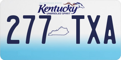 KY license plate 277TXA