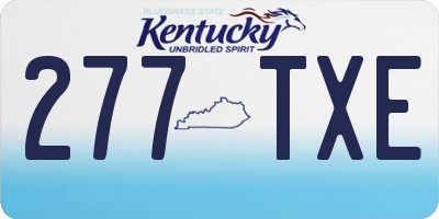 KY license plate 277TXE