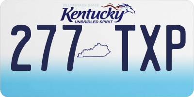 KY license plate 277TXP