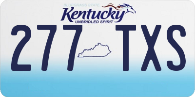 KY license plate 277TXS