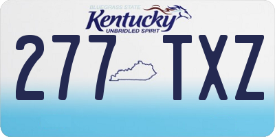 KY license plate 277TXZ