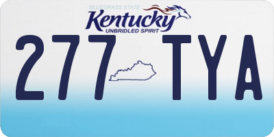 KY license plate 277TYA
