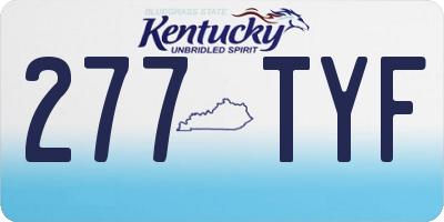 KY license plate 277TYF