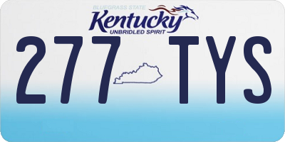 KY license plate 277TYS
