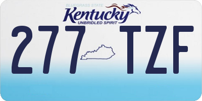 KY license plate 277TZF