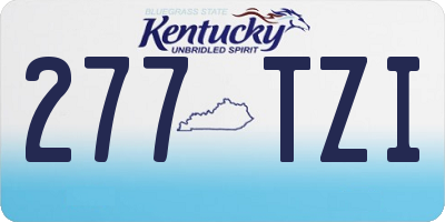 KY license plate 277TZI
