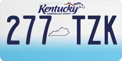 KY license plate 277TZK