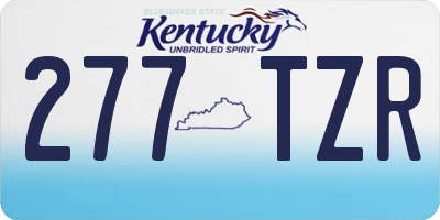 KY license plate 277TZR