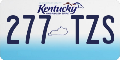 KY license plate 277TZS