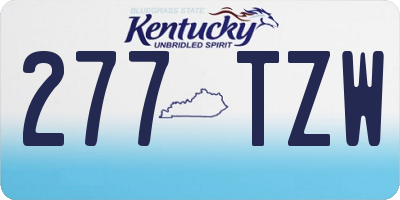 KY license plate 277TZW