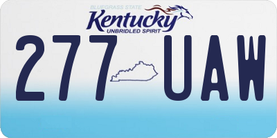KY license plate 277UAW