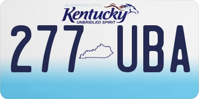 KY license plate 277UBA