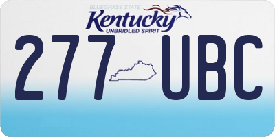 KY license plate 277UBC