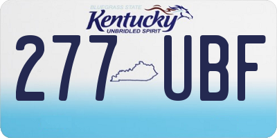 KY license plate 277UBF
